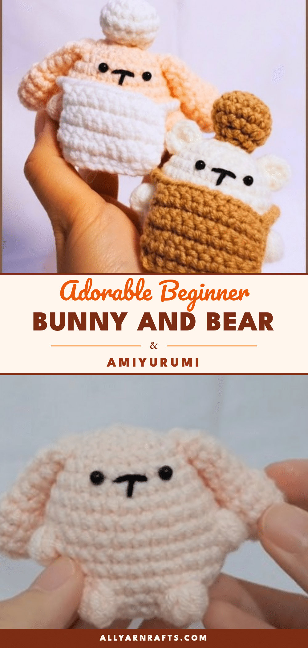 beginner bunny and bear amigurumi crochet pattern