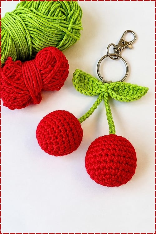 cherry keychain crochet project crochet project detail 1