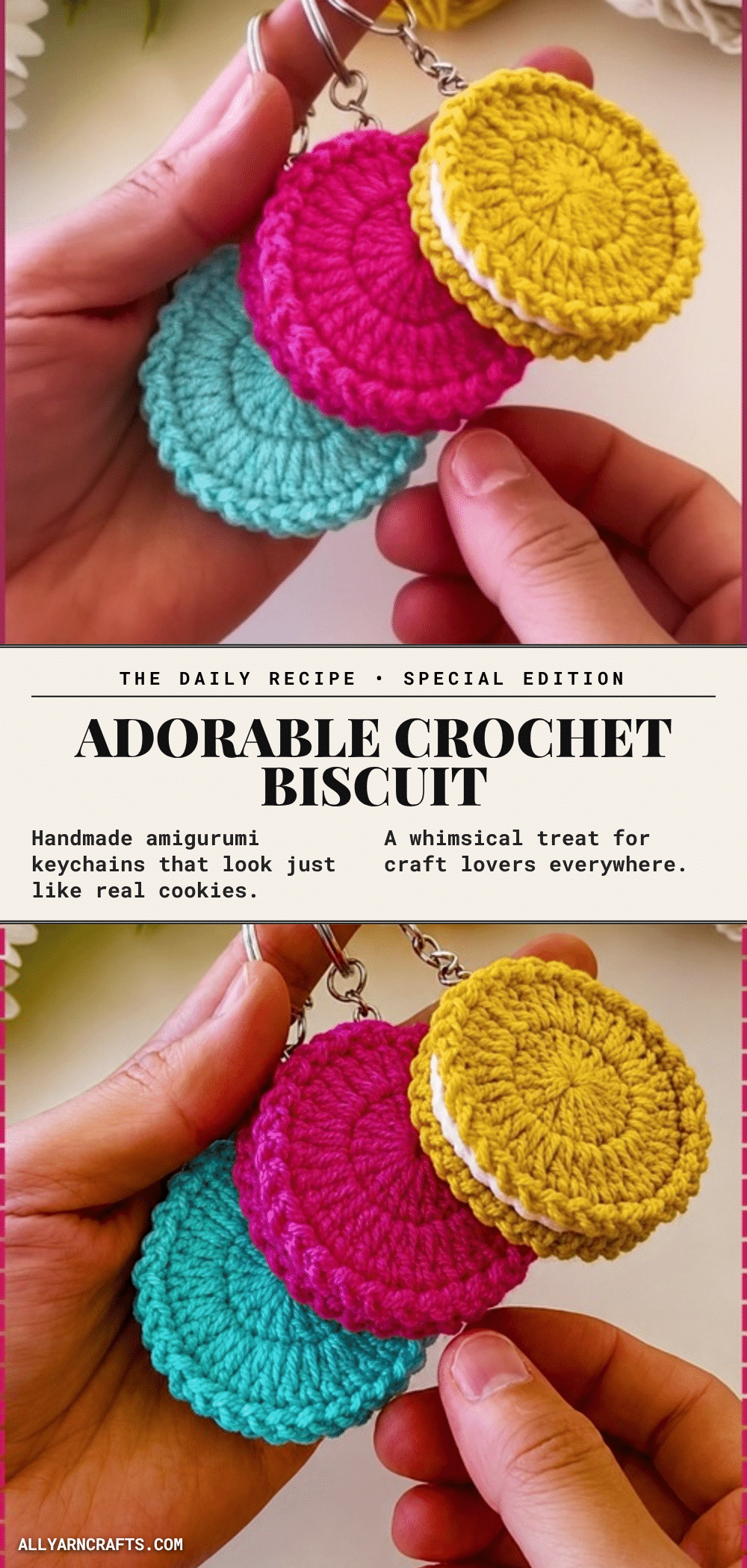 crochet biscuit amigurumi keychain crochet pattern