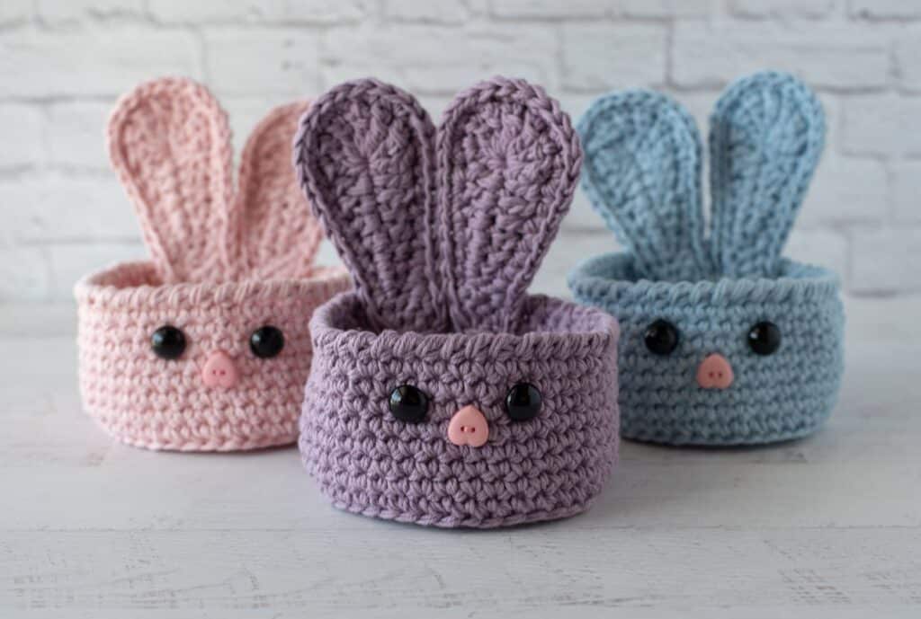 crochet bunny basket pattern - featured image