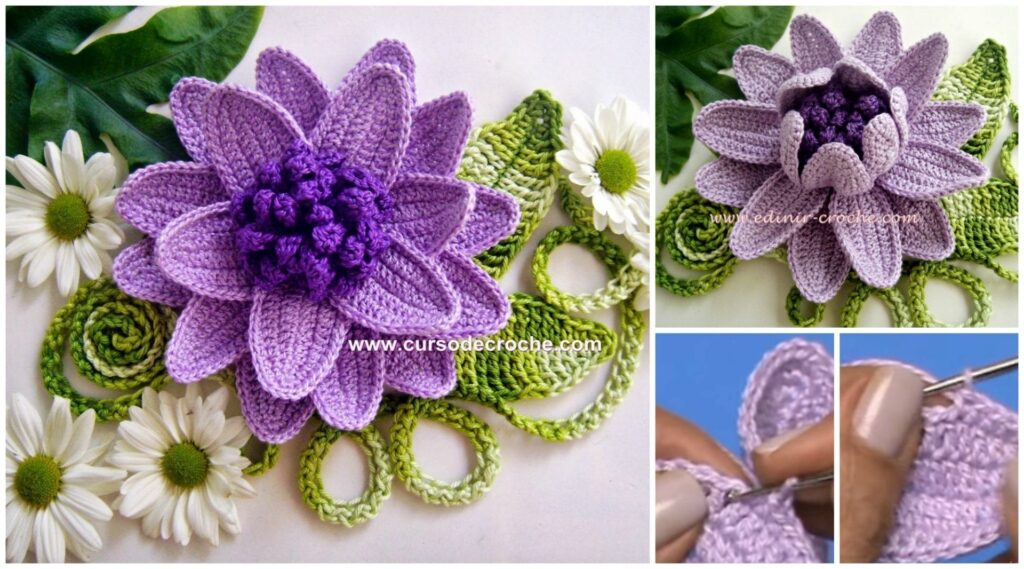 crochet cabbage flower - featured image