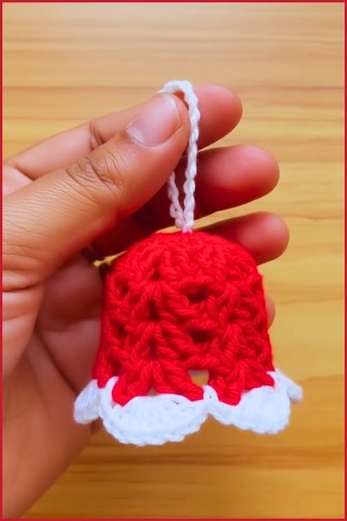 crochet christmas bell ornament crochet project crochet project detail 1