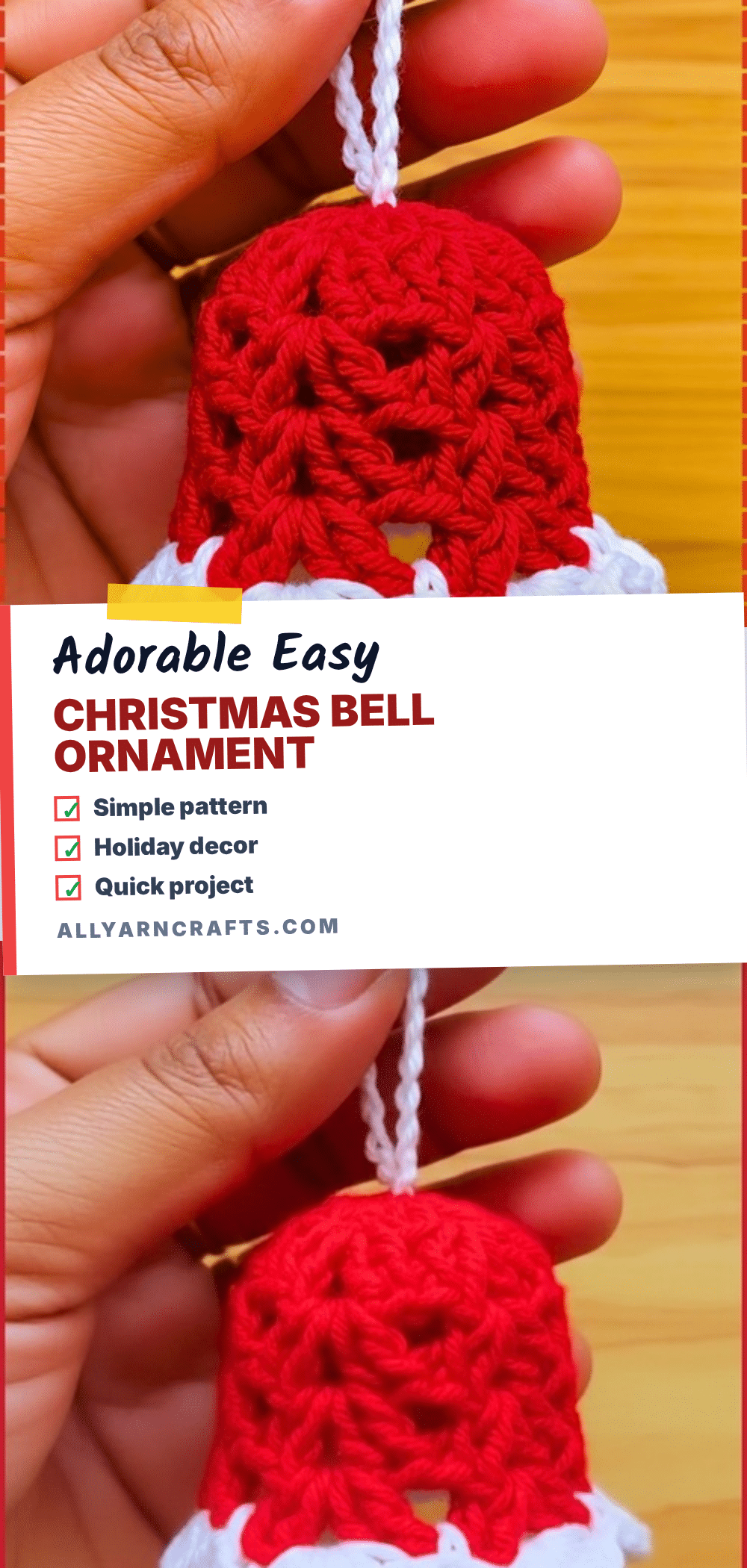 crochet christmas bell ornament crochet pattern