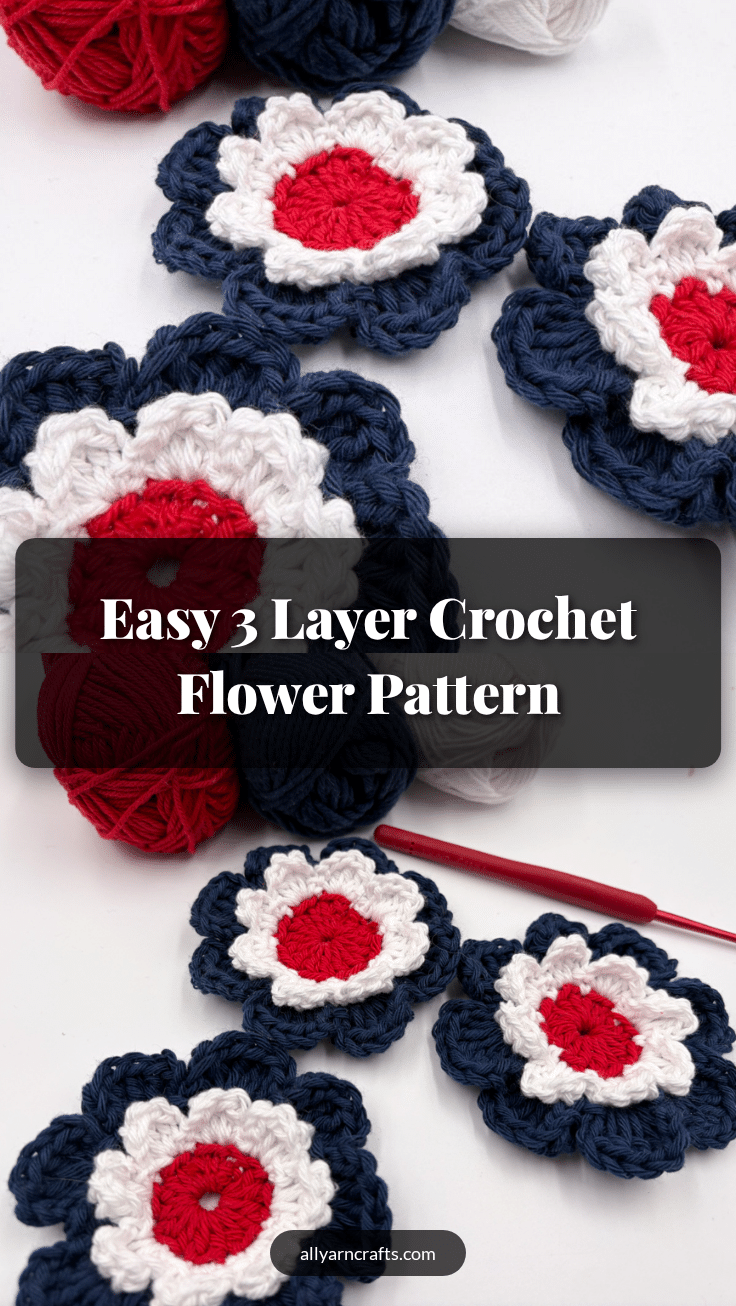 crochet flower applique crochet pattern