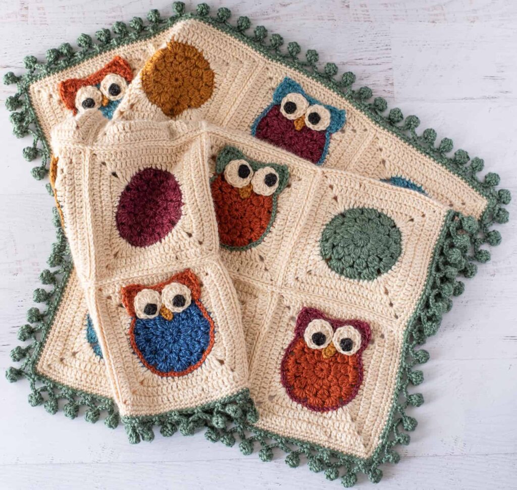 crochet owl blanket - featured image