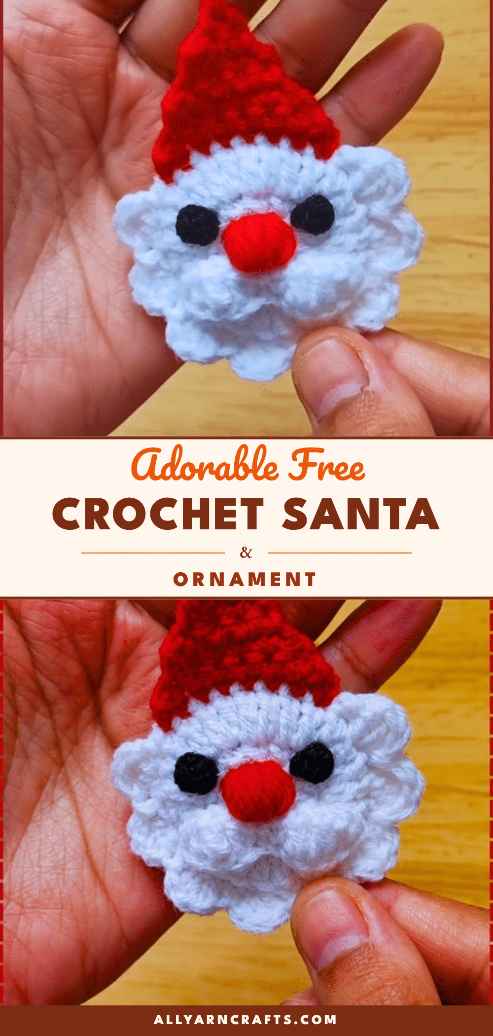 crochet santa ornament crochet pattern