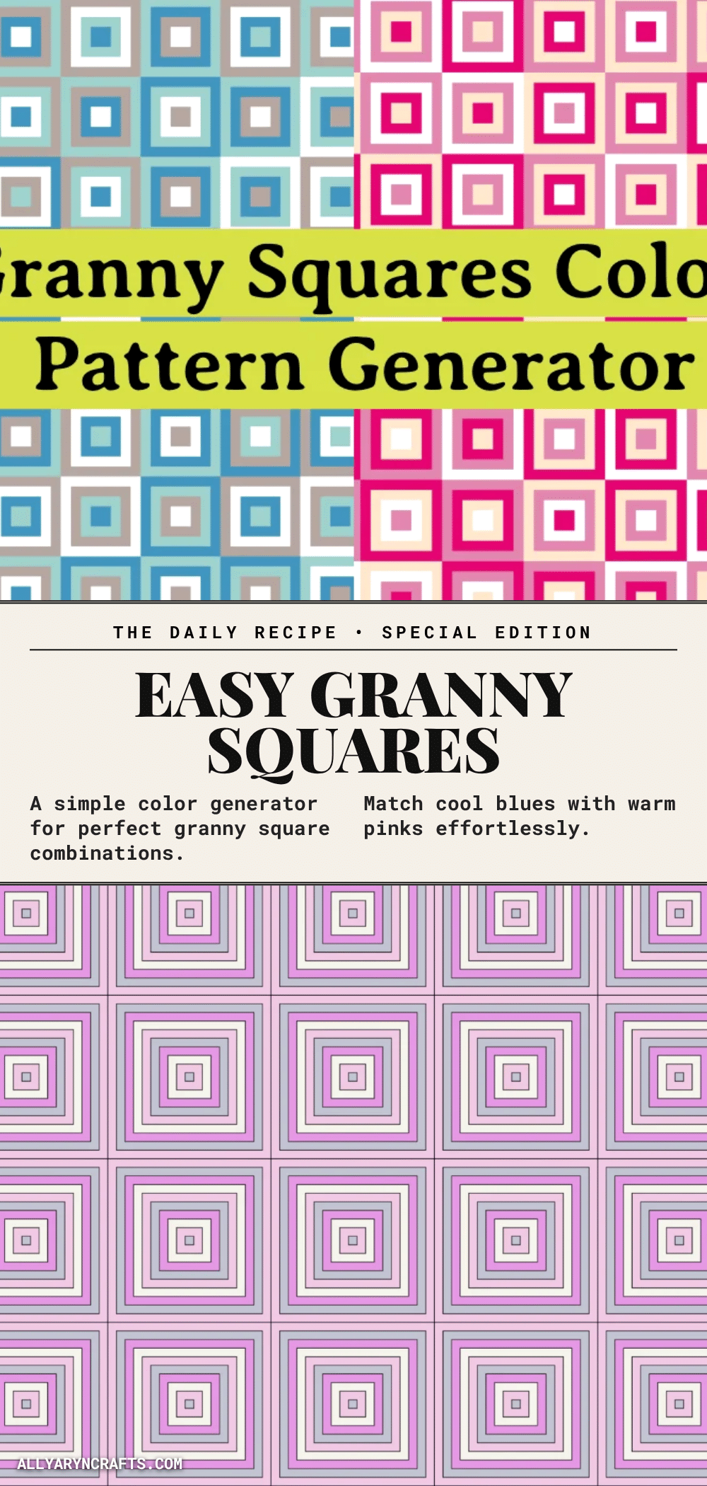 granny squares color pattern generator crochet pattern