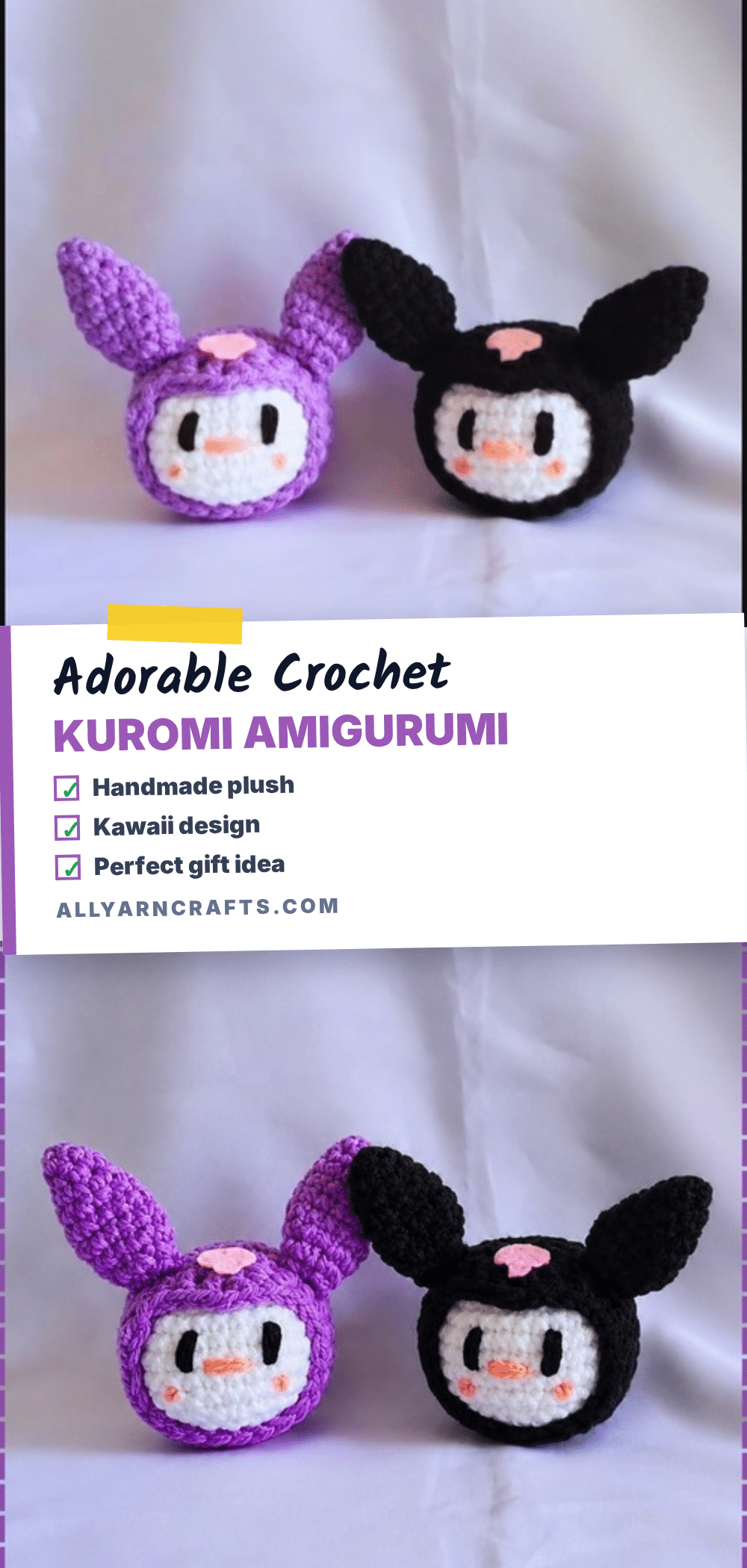 Kuromi amigurumi pattern crochet pattern