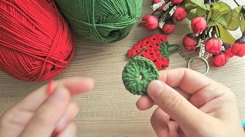 mini crochet strawberry keychain crochet project crochet project detail 2