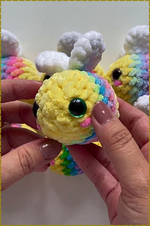 rainbow bee amigurumi crochet project crochet project detail 2