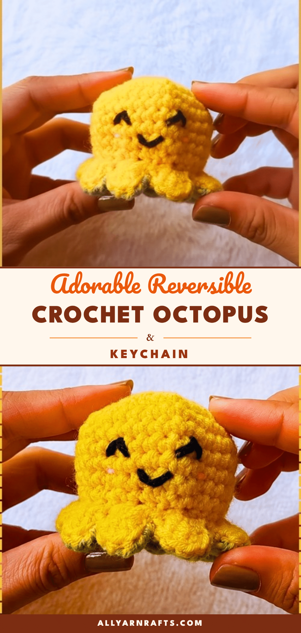 reversible crochet octopus keychain crochet pattern