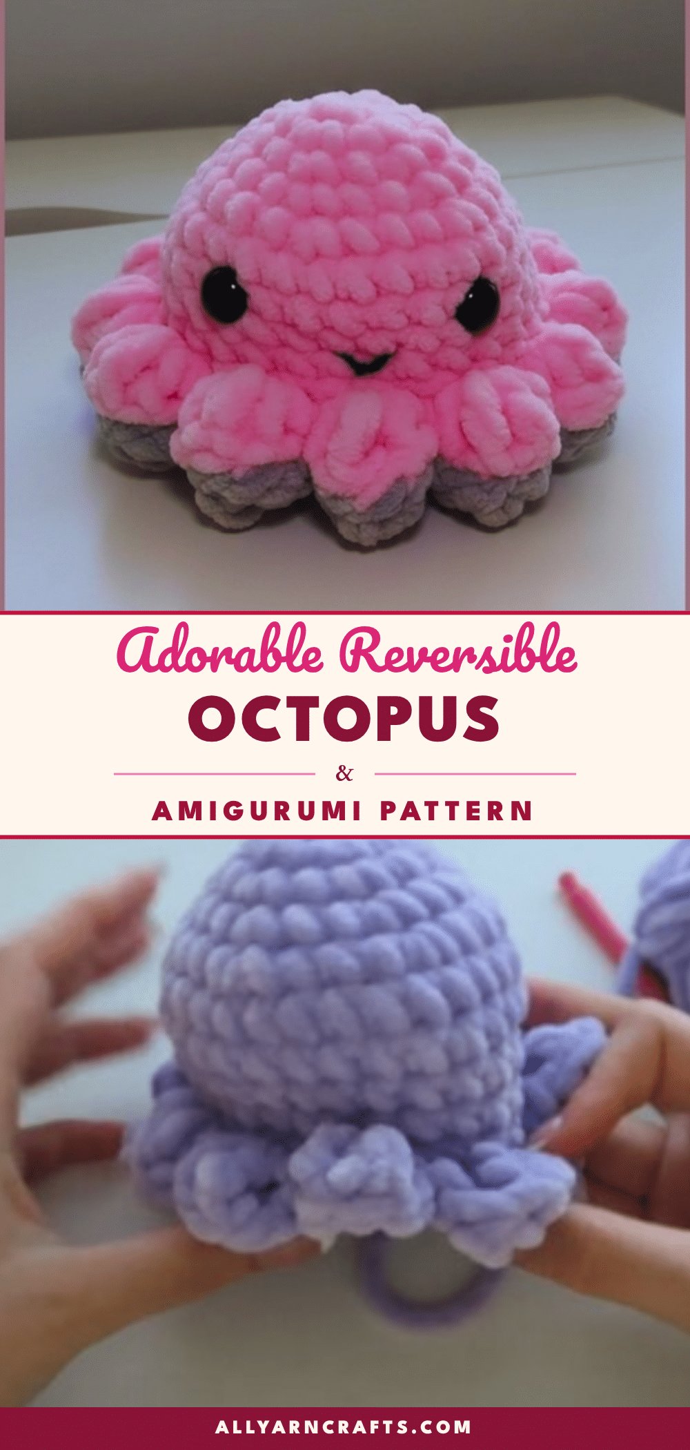 reversible octopus amigurumi crochet pattern