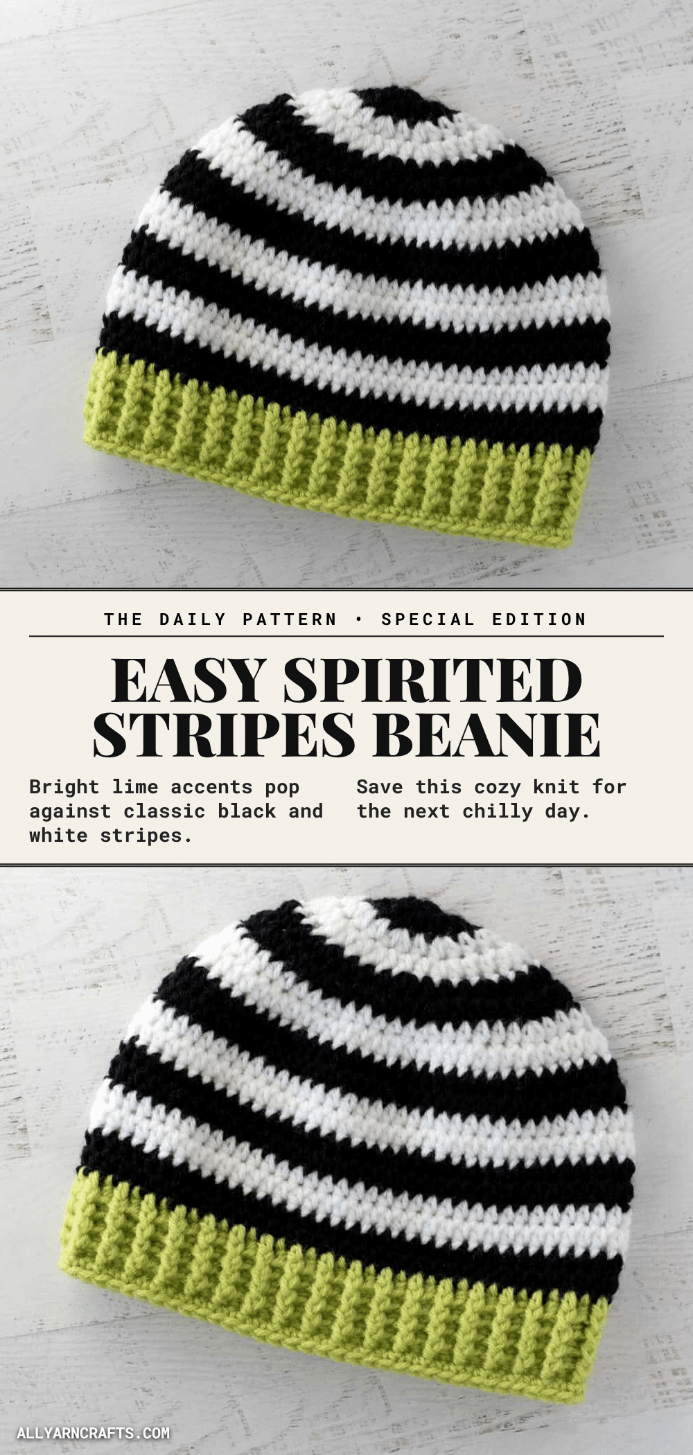 spirited stripes beanie crochet pattern