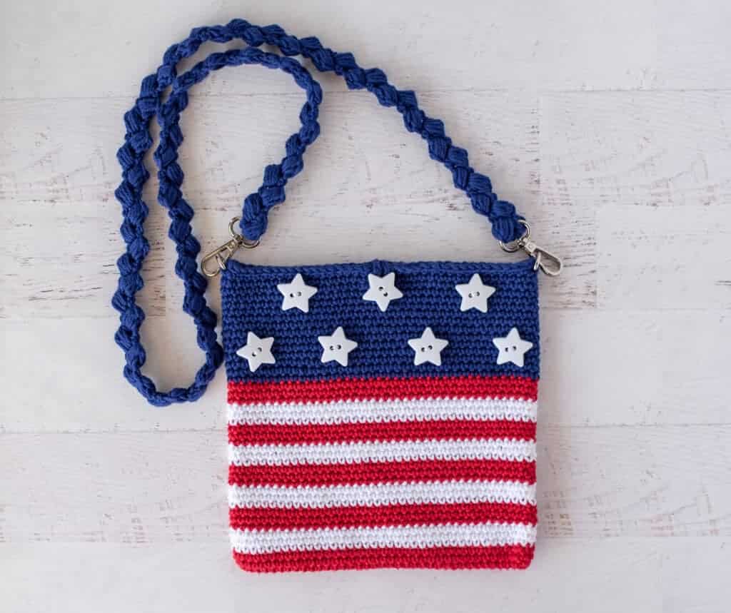 star spangled crochet flag bag crochet project crochet project detail 3