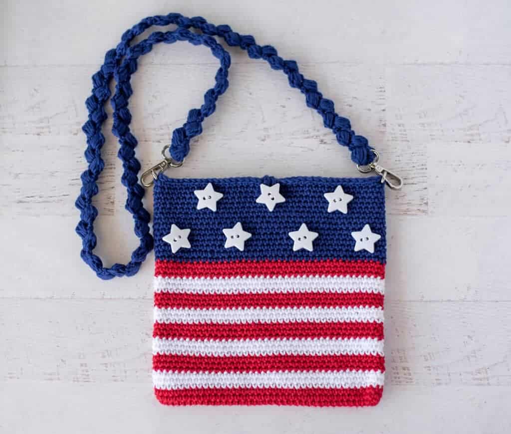 star spangled crochet flag bag crochet project crochet project detail 4