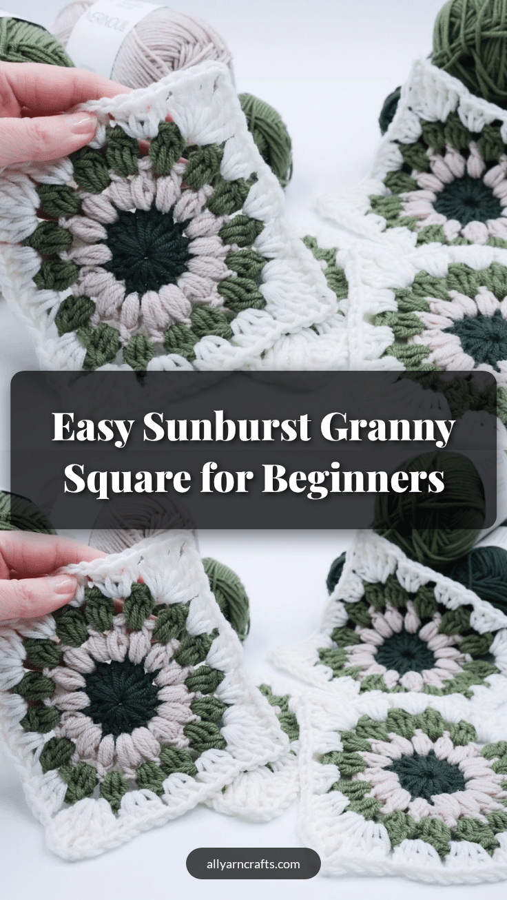 sunburst granny square pattern crochet pattern