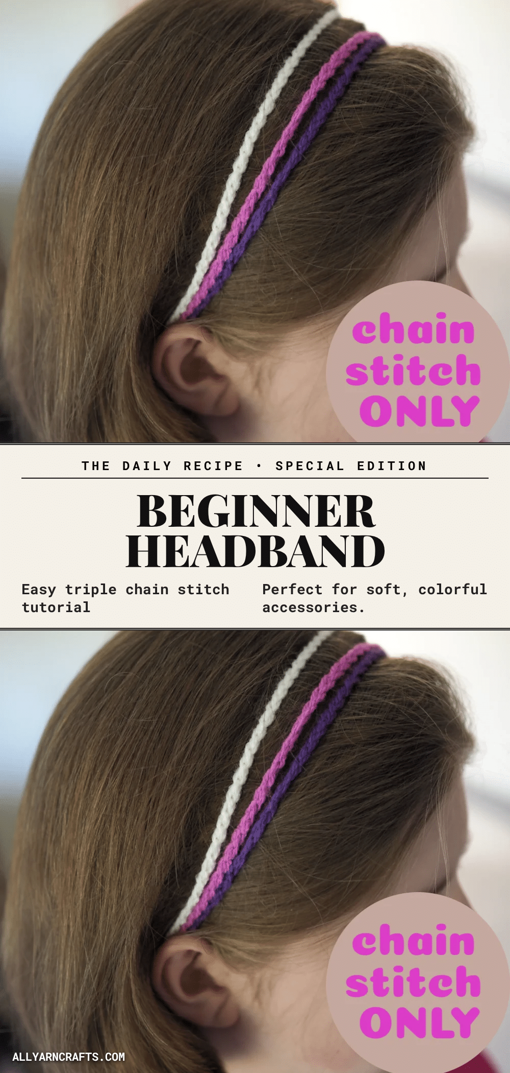 triple chain headband crochet pattern