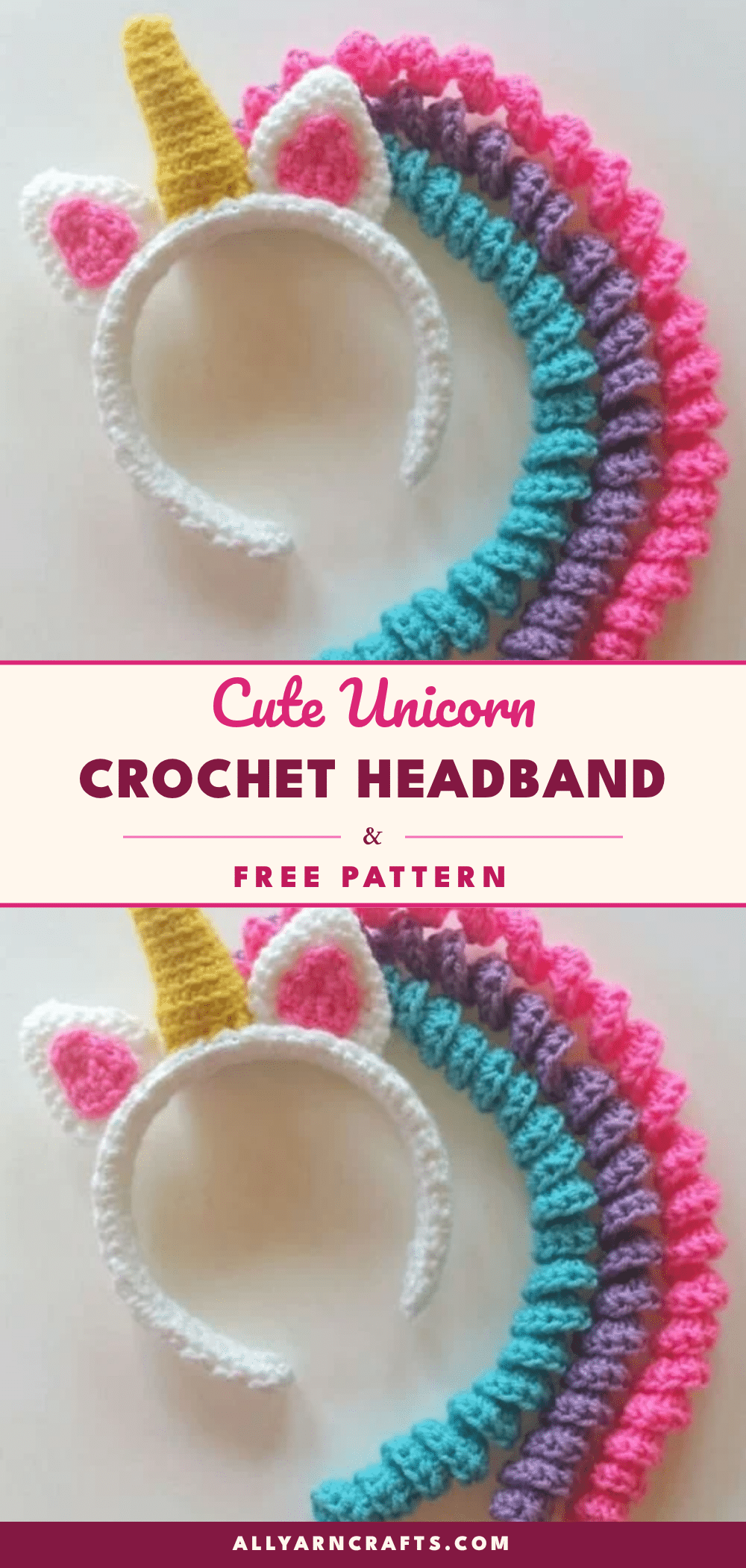 unicorn crochet headband crochet pattern