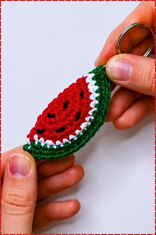 watermelon slice crochet keychain crochet project crochet project detail 1