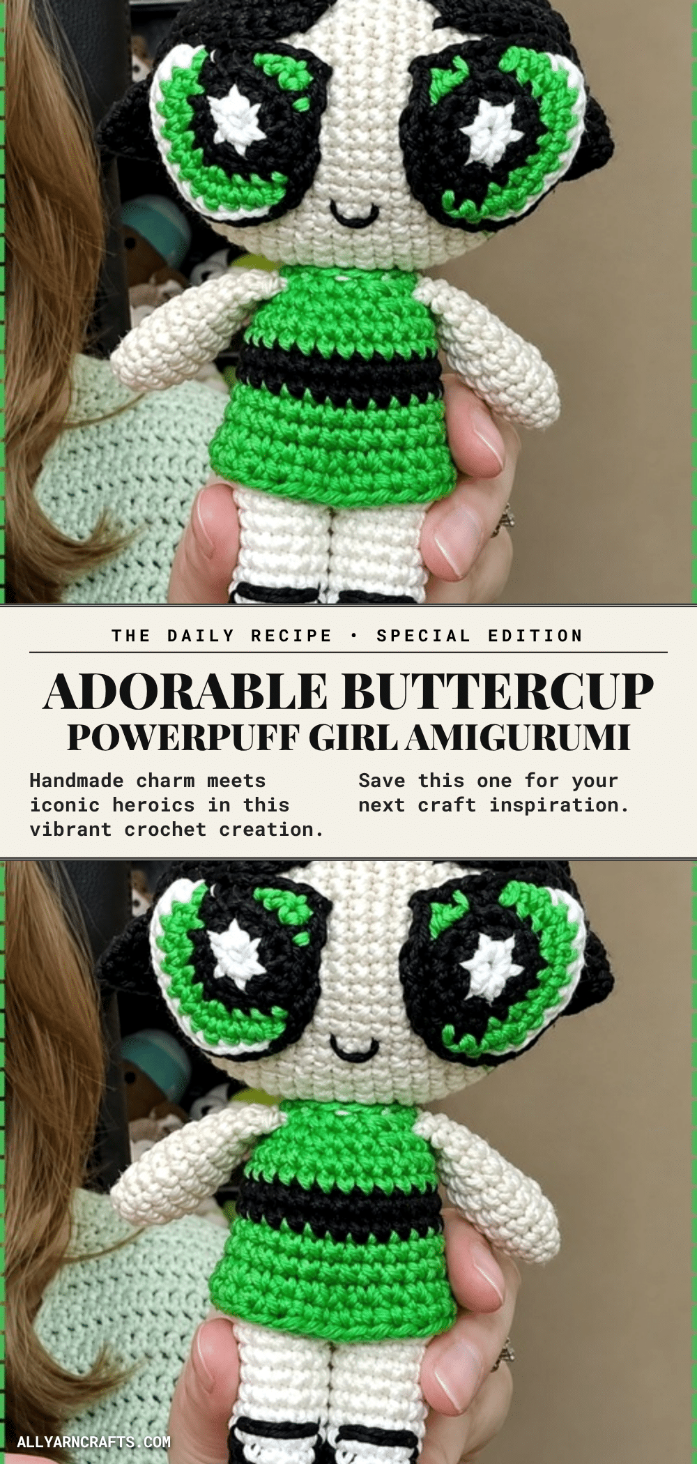 Buttercup Powerpuff Girl amigurumi crochet pattern