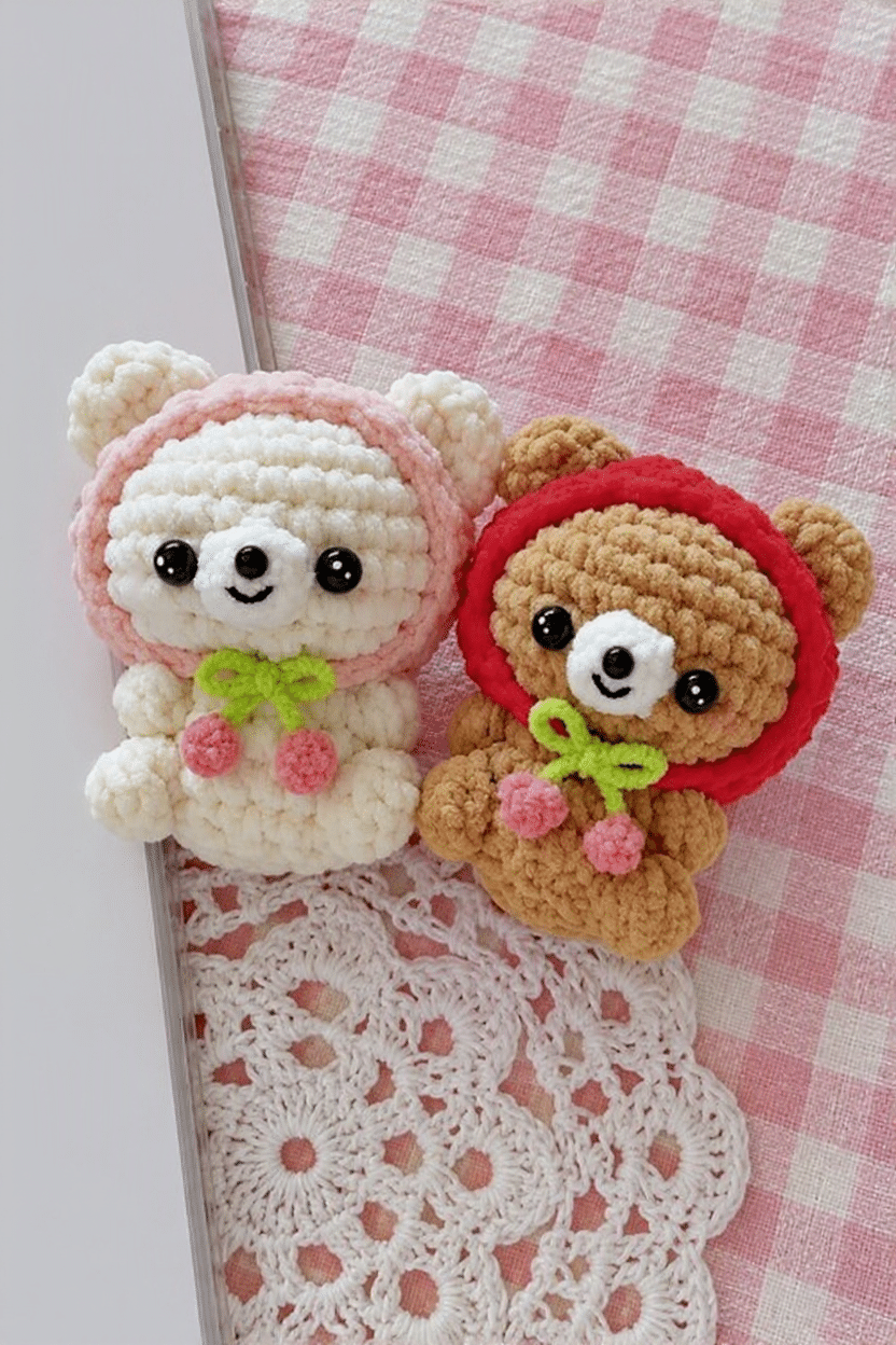 cherry bear hat amigurumi crochet project crochet project detail 1