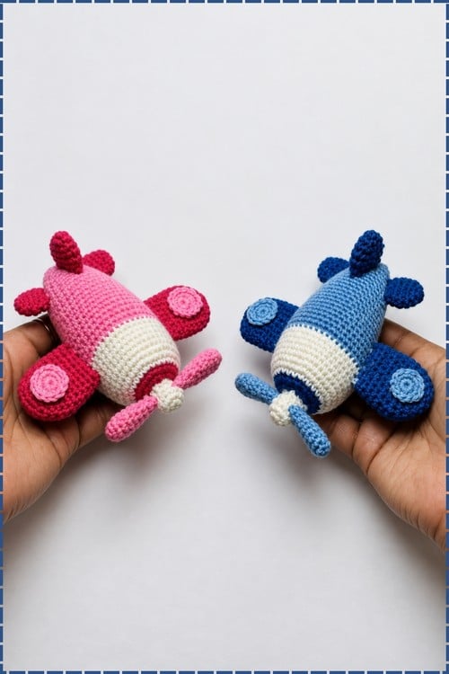 crochet airplane amigurumi - featured image