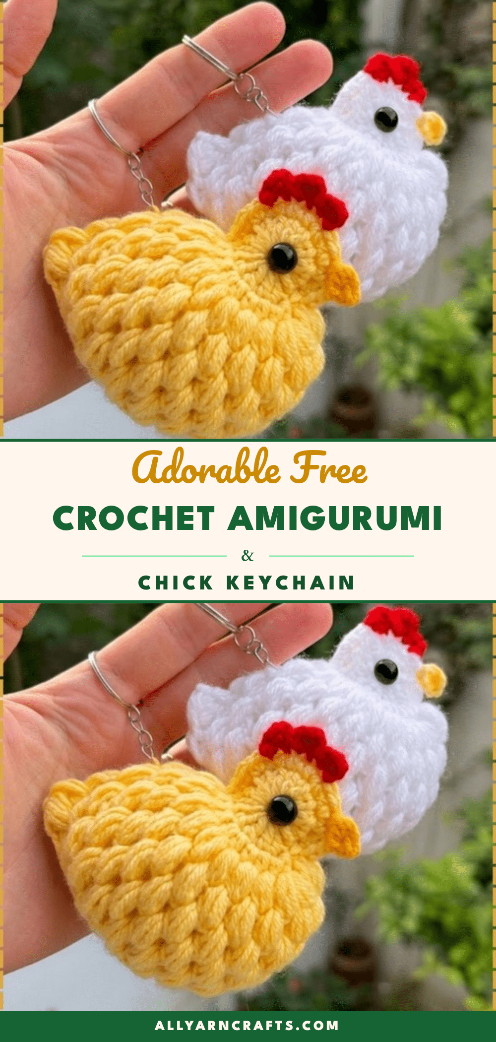 crochet amigurumi chick keychain crochet pattern
