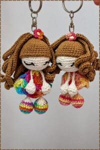 crochet bambolina doll keychain - featured image