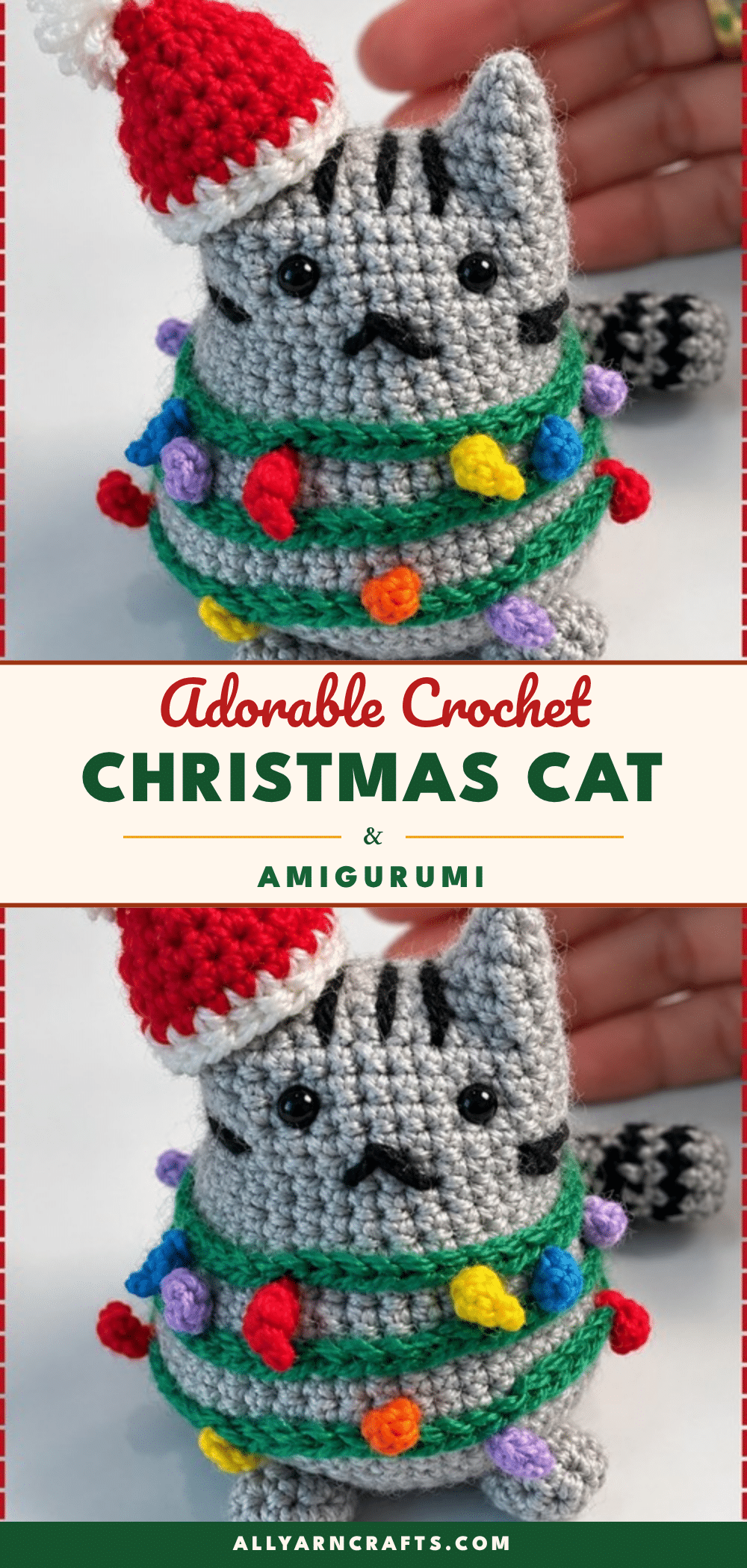 crochet christmas cat amigurumi crochet pattern