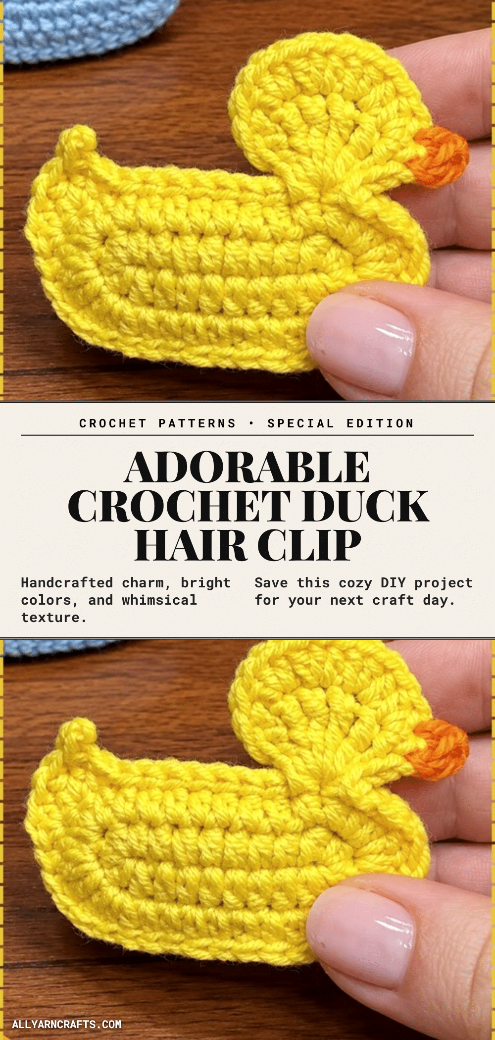crochet duck hair clip crochet pattern