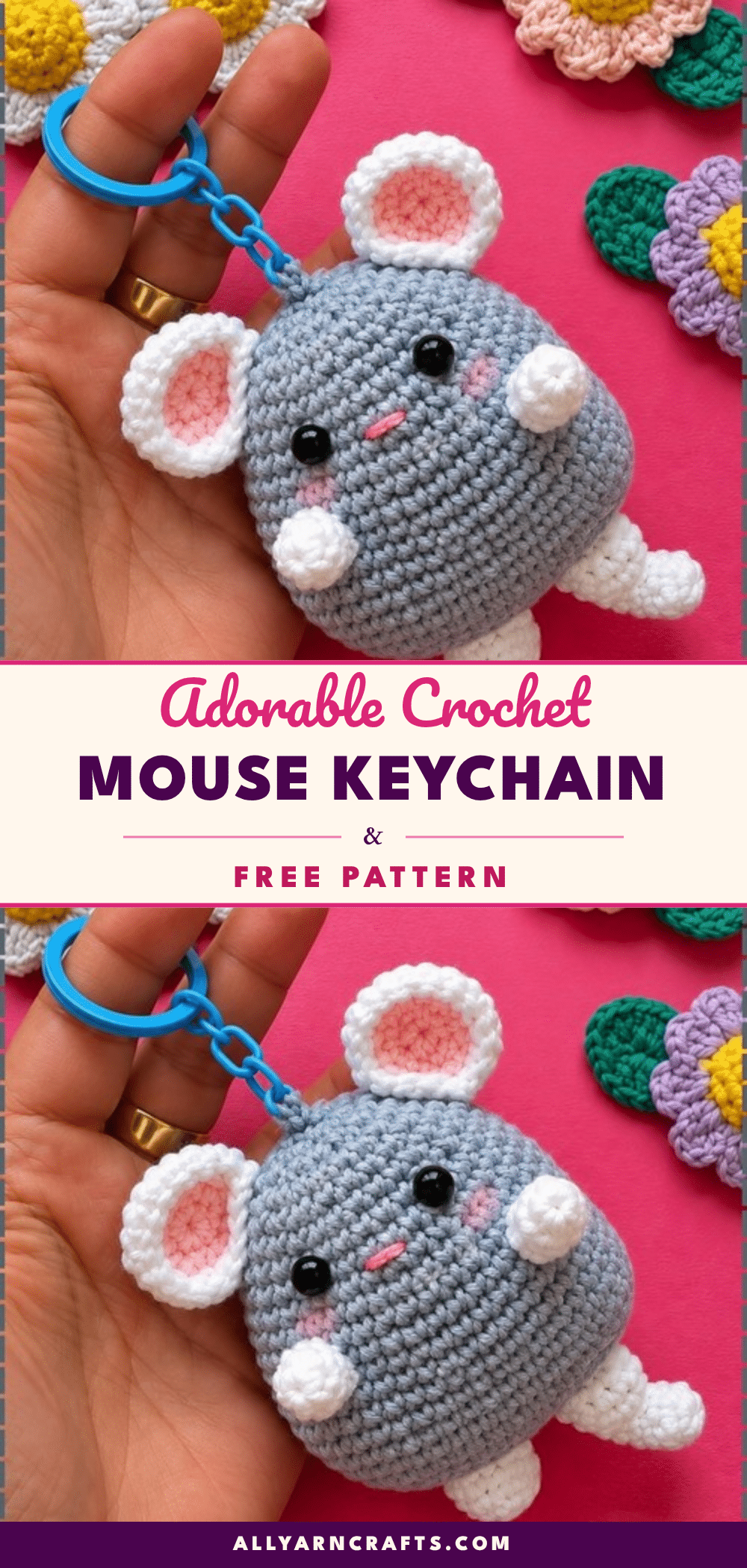 crochet mouse keychain crochet pattern