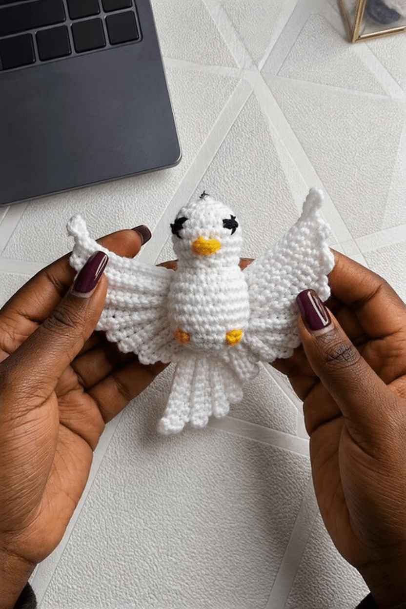 crochet pigeon keychain crochet project crochet project detail 2