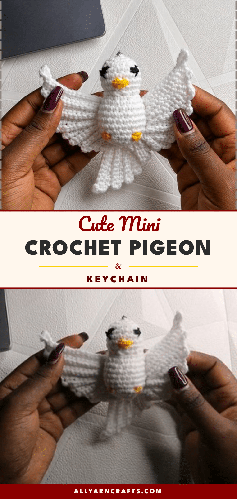 crochet pigeon keychain crochet pattern