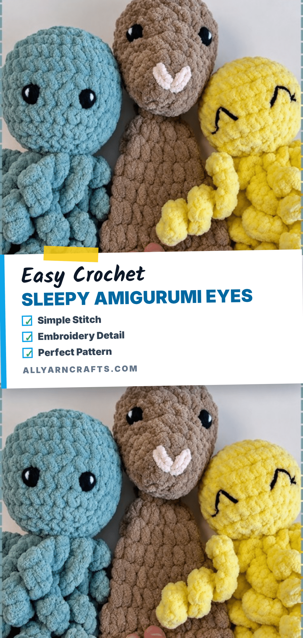 crochet sleepy amigurumi eyes crochet pattern