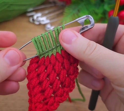 crochet strawberry keychain crochet project crochet project detail 5