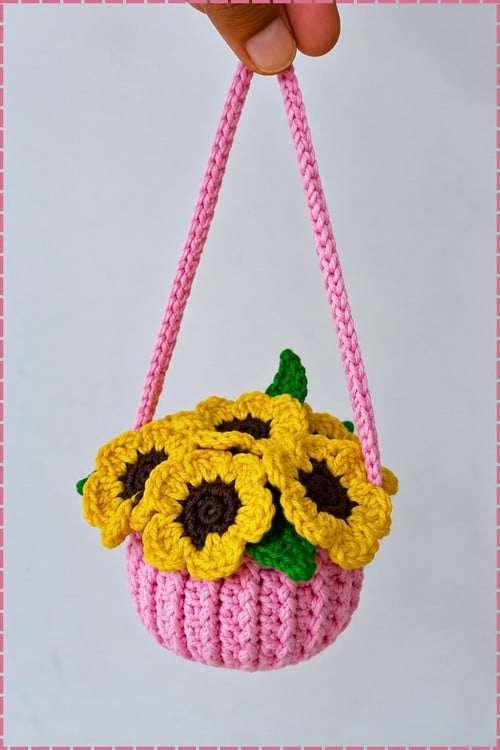 crochet sunflower pot crochet project crochet project detail 3