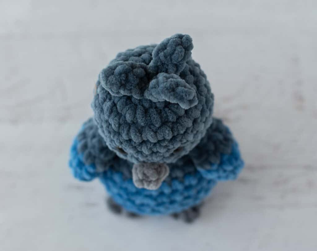 Stellers Jay amigurumi crochet project crochet project detail 2