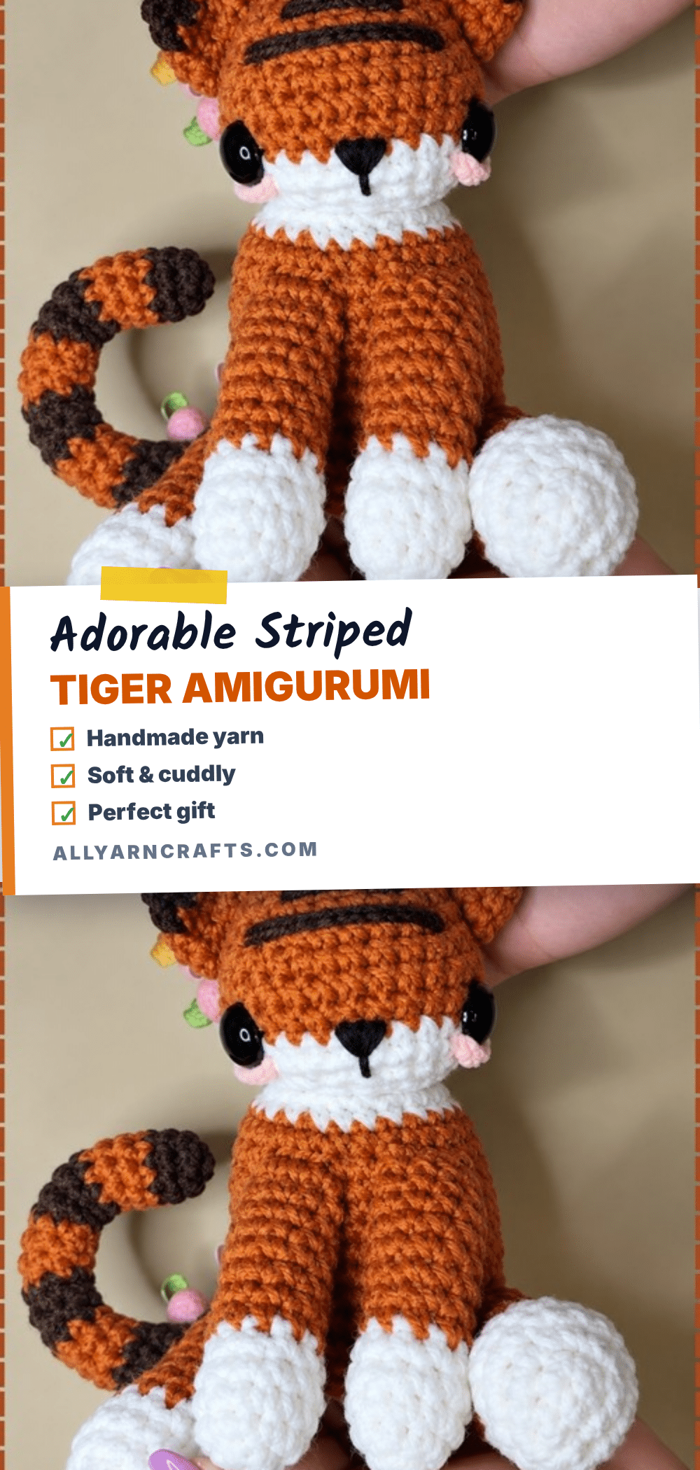 striped tiger amigurumi crochet pattern